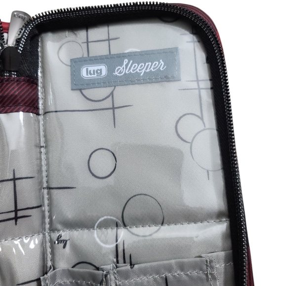 Lug Sleeper Foldable Brush Holder Quilted Buffalo Check Red & Black - Picture 4 of 9